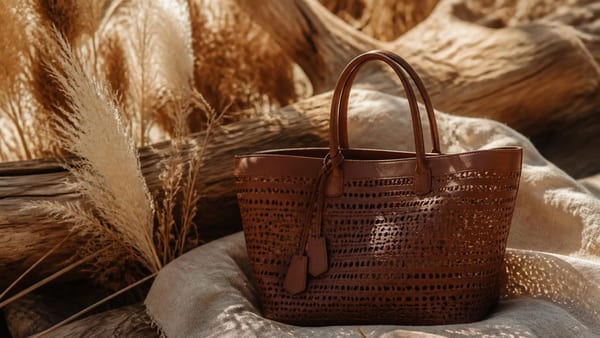 Parfois tiene el bolso calado marrón chocolate perfecto para poner contraste a los conjuntos boho de lino del verano